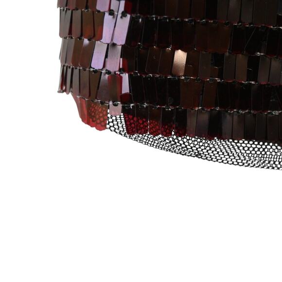 Haney Naomi Strapless Sequin Mini Dress Size 6 Red Wine Women's Back Zip - Picture 4 of 11